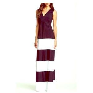 Go couture  striped v neck maxi dress